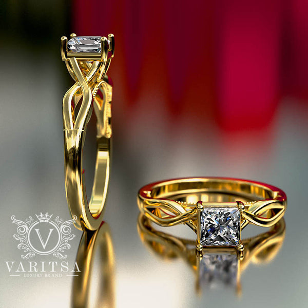 0.45ct Princess Cut Diamond Infinity Engagement Ring - 01US64V